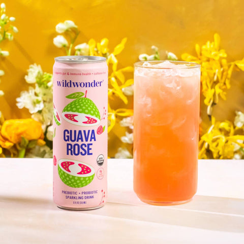 Guava Rose Sparkling Prebiotic + Probiotic Drink