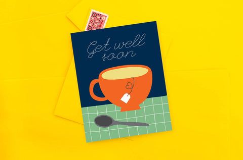 "Get Well Soon" Teacup Card