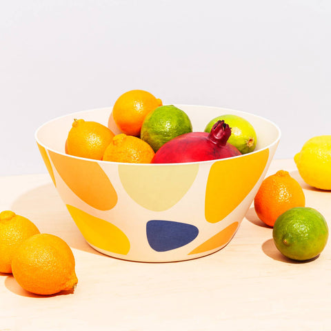 Bamboo Serving Bowl in Pebbles