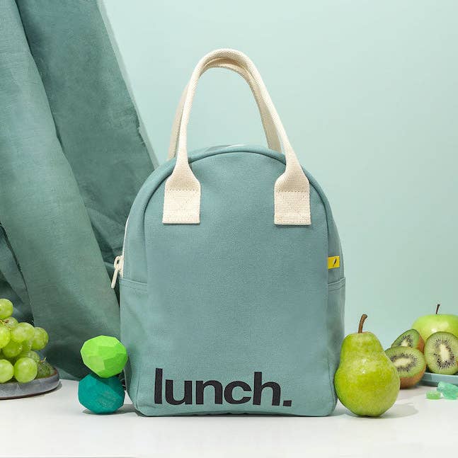 Zipper Lunch Bag - "Lunch" Teal