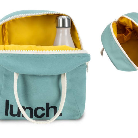 Zipper Lunch Bag - "Lunch" Teal