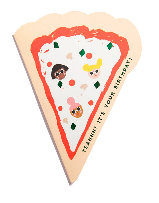 Pizza-Shaped Birthday Card