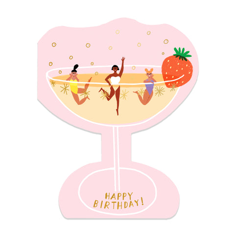 "Champagne" Birthday Card
